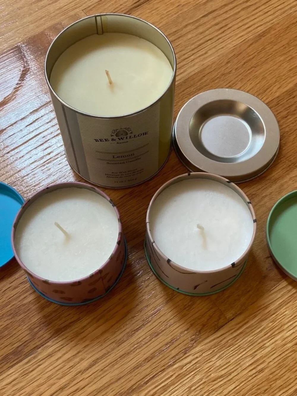 Bundle of 3 Candles in Tins